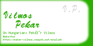 vilmos pekar business card